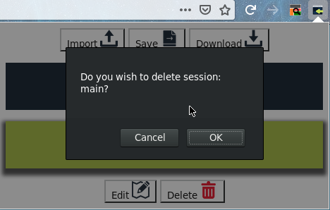 5 Deleting a selected session. 