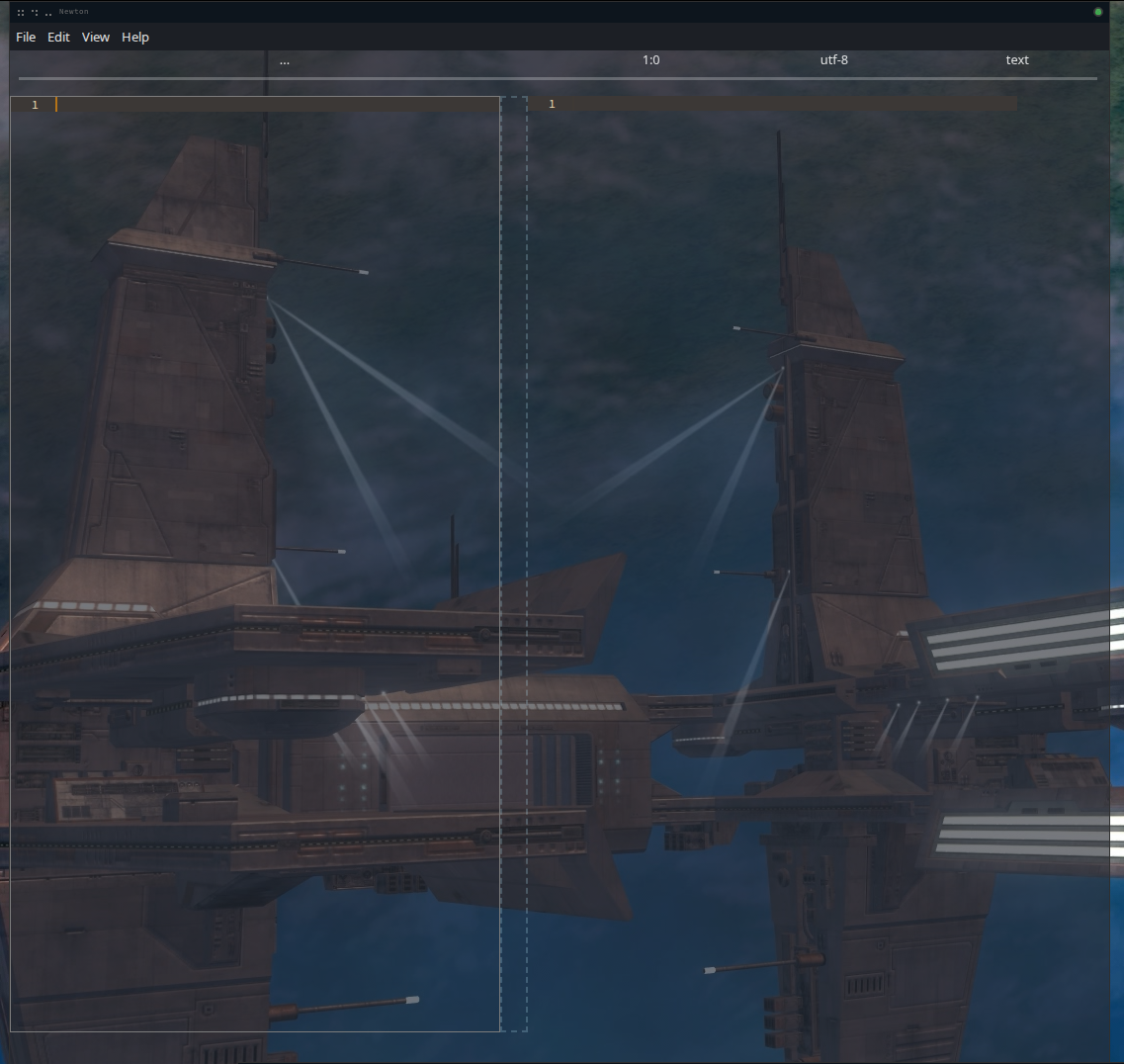 1 Newton default view.