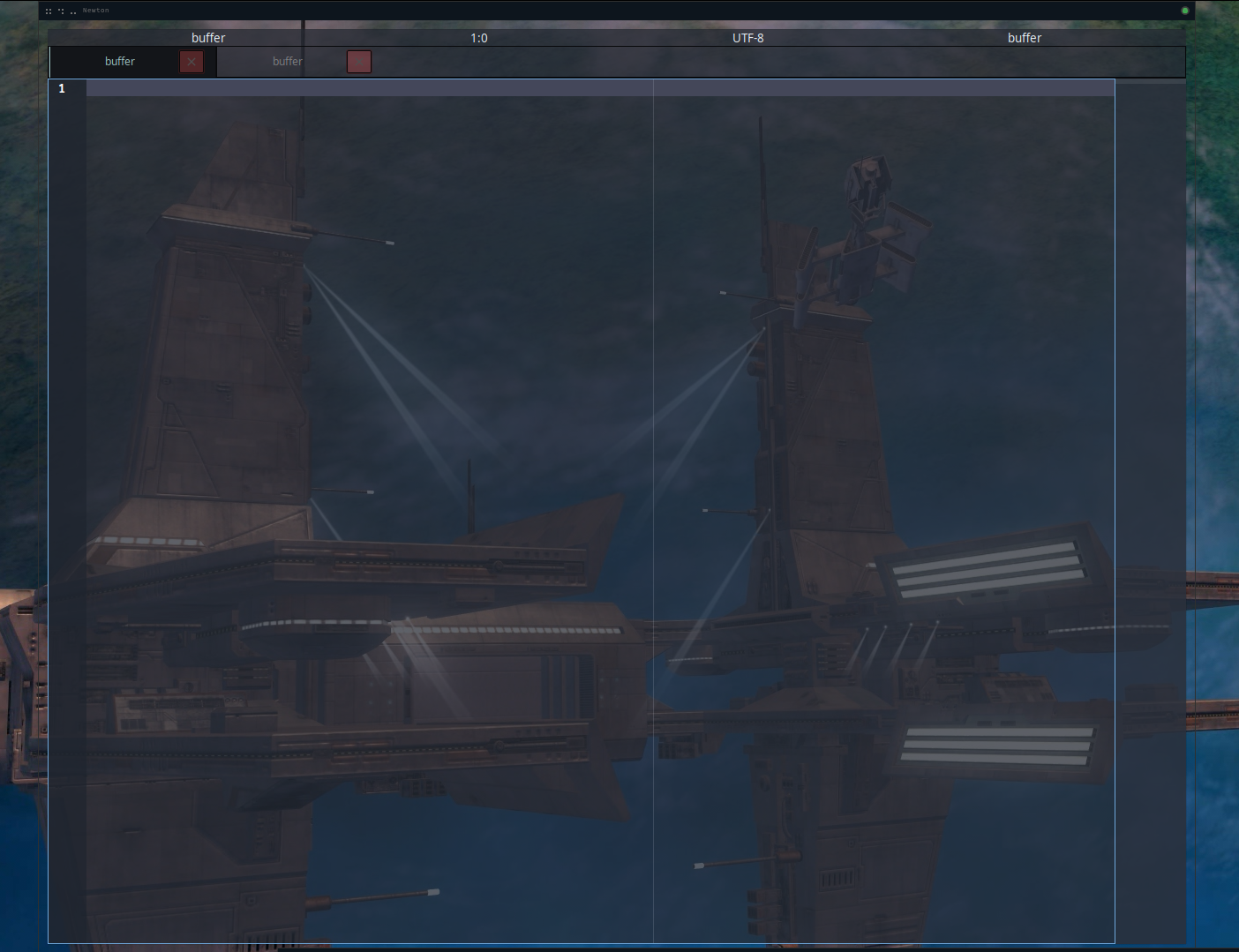 1 Newton default view.