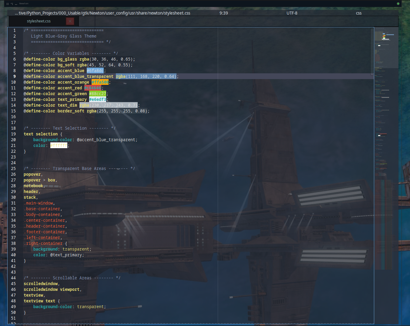 4 Newton displaying inline colors.