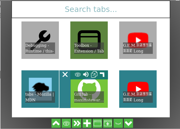 2 Hovering on tab.