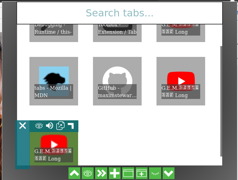5 All tabs but current active hidden.
