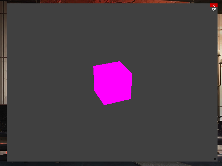 1 Ursina single purple cube in void world. 