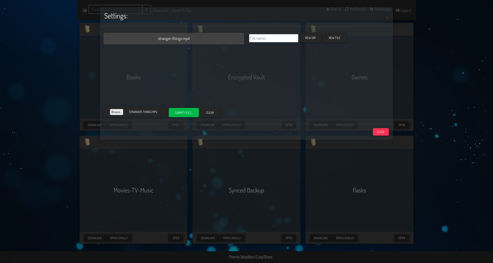 5 Settings Pane With Upload And Create Functionality